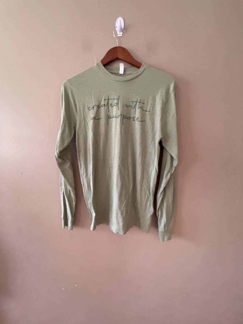 Love in Faith Created With A Purpose Green Long Sleeve T-Shirt